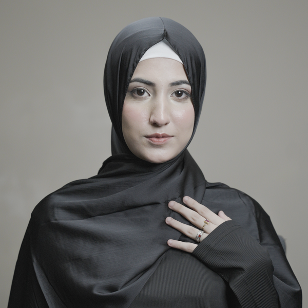 Black Silk Hijab