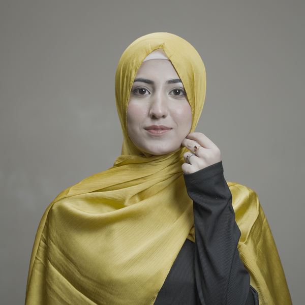 Dark Yellow Silk Hijab