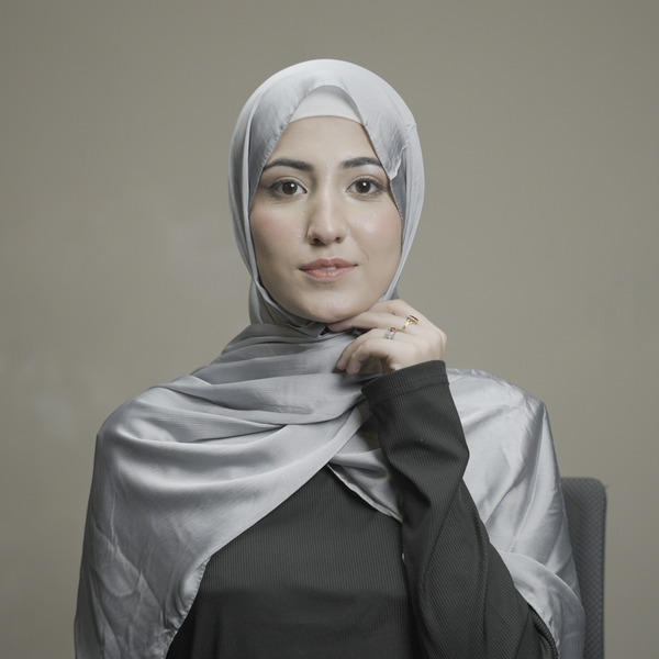 Silver Silk Hijab