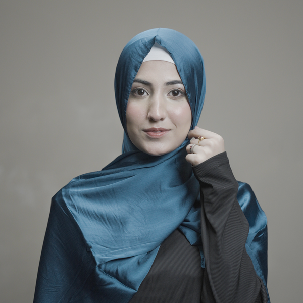 Navy Blue Silk Hijab