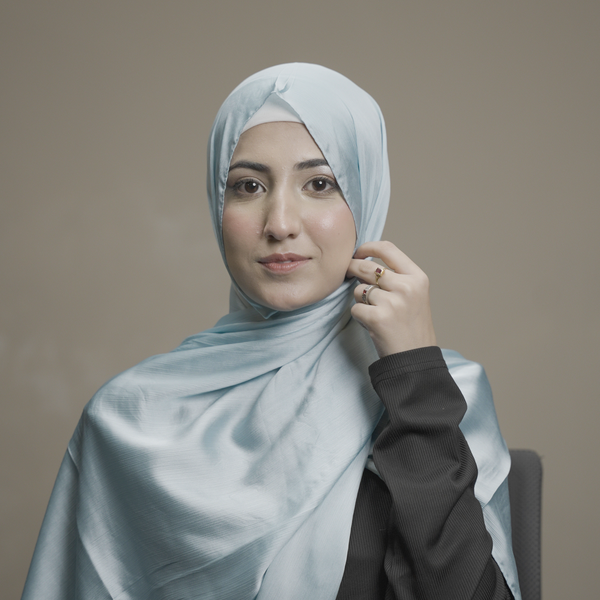 Sky Blue Silk Hijab