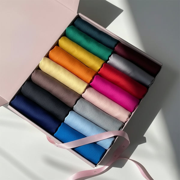 Pack Of 14 Colors - Silk Hijabs