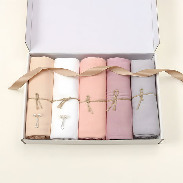 Pack Of 5 Colors - Texture Hijabs
