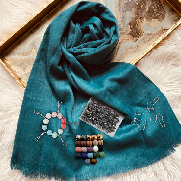 Turkish hijab with All in 1 pins set (Free)