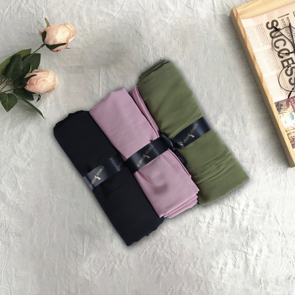 Bundle Of 3 - Plain Georgette